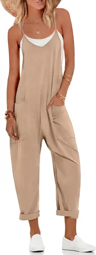 Vista 20 de Ekouaer Overol sin mangas para mujer, overol casual de verano 2-Verde Armada (ArmyGreen)