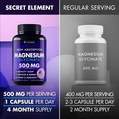 Vista 2 de Cápsulas de glicinato de magnesio de 500 MG, suplemento de magnesio para adultos y niños con Kava Kava, alta absorción, vegano y sin OMG, 120