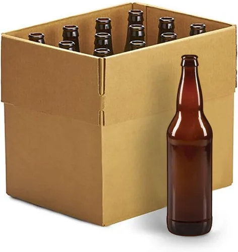 Vista 3 de Botellas de cuello largo ámbar con tapa de corona de 22 onzas, caja de 12 por Home Brew Ohio