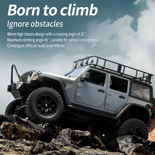 Vista 4 de GoolRC 1:12 escala 4 ruedas coche de control remoto, camión todoterreno con luces, 2.4G control remoto oruga