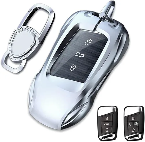 Vista 11 de Funda de metal de aleación de zinc para llavero de automóvil, compatible con Volkswagen, VW, Atlas, Golf, Alltrack, Jetta, Passat, Arteon, Tiguan