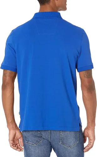 Vista 2 de Nautica Polo de piqué de algodón elástico sólido de manga corta para hombre