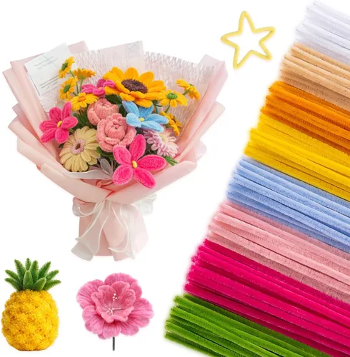Vista 35 de Peryiter - Paquete de 500 limpiapipas para manualidades, macaron, 12 Macarrón