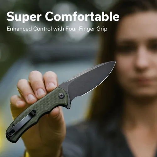 Vista 5 de CIVIVI Mini Praxis - Cuchillo de bolsillo plegable, hoja de acero D2 de 2.98 pulgadas, mango G10, pequeño cuchillo EDC con clip de bolsillo