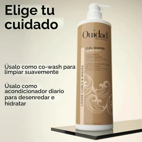 Vista 6 de Ouidad Curl Shaper Double Duty Cleansing Conditioner - Weightless Formula for Loose Curls & Waves, Use Daily Or As A Co-Wash, Encourage Definition