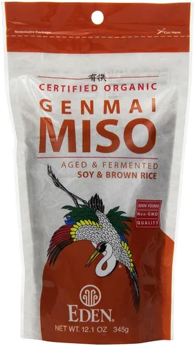 Vista 4 de Genmai Miso, Frijol de soja orgánico/arroz integral 12.1 oz Pkg