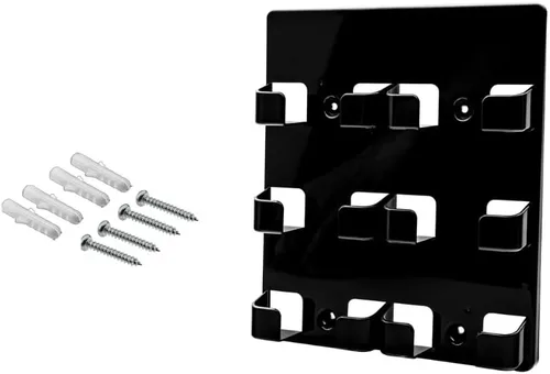 Vista 6 de Soporte para tarjetas de visita de pared, 2 ranuras, acrílico transparente, multibolsillo con hardware, tarjeta de regalo o tarjetas de citas