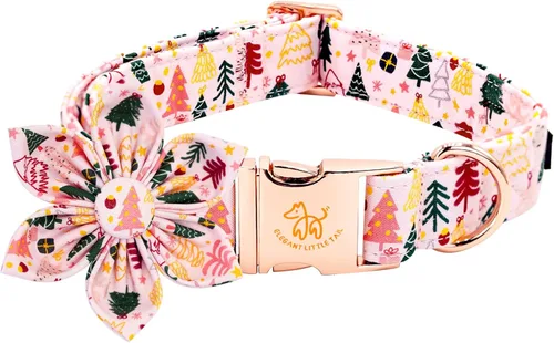 Vista 28 de Elegant little tail Collar de perro de San Patricio con flor, collares de perro con flores, trébol verde, regalo para mascotas, collares ajustables