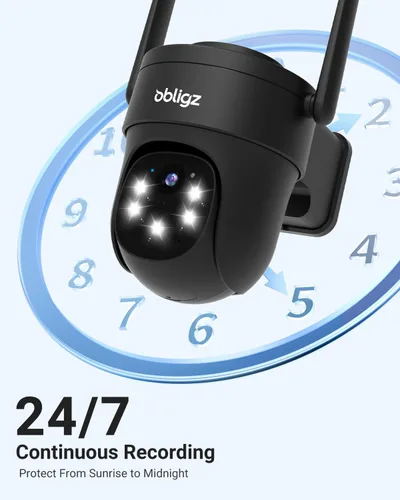 Vista 4 de AOV Cámaras de seguridad inalámbricas para exteriores con panel solar de 6 W, cámaras de grabación continua 24/7 para seguridad del hogar, WiFi 6