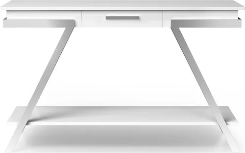 Vista 4 de Furniture of America Gideon - Moderna consola rectangular de madera con 1 cajón y 1 estante, mesa de sofá para sala de estar, pasillo, dormitorio