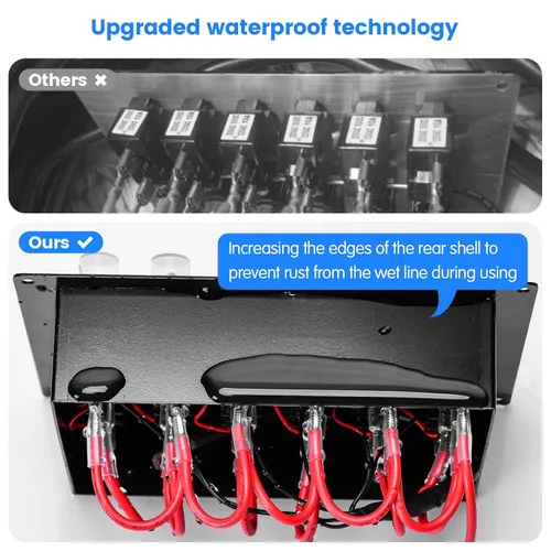 Vista 3 de Panel de interruptores marinos, Haoguo Panel eléctrico de barco de 6 Gang con disyuntor, IP67 impermeable, aplicable a barcos, yates, barcos
