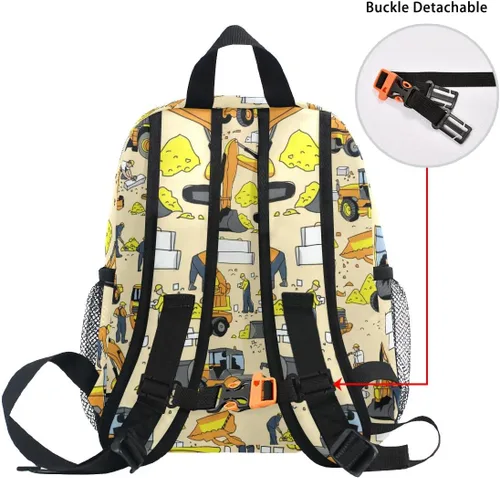 Vista 5 de Mochilas para niños, Excavadora Camión Coches, Mochilas Daypack