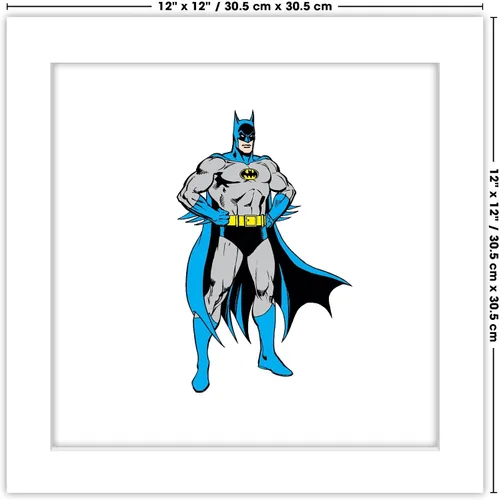 Vista 6 de Trends International Gallery Pops DC Comics Batman - Póster de pared de Batman New Look para pared, 12 x 12 pulgadas, versión enmarcada en blanco