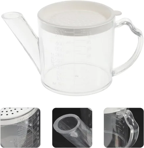 Vista 5 de Hemoton Botella dispensadora de aceite y vinagre para cocina, 6.88 x 3.62 x 3.54 pulgadas, resistente al calor, sin goteo, marcas de escala