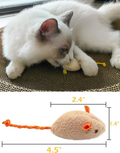 Vista 3 de Fashion's Talk Juguete de Ratones para Gatos Paquete de 18 Juguetes de Ratones de Felpa Rellenos de Hierba Gatera para Gatos de Interior - Diseño