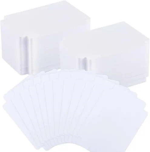 Vista 11 de 100 separadores de tarjetas intercambiables, separadores de tarjetas de plástico, separador multicolor esmerilado con pestañas, vertical estándar