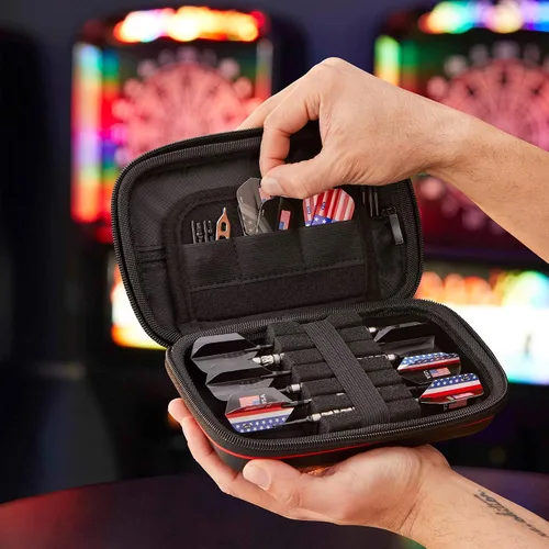 Vista 10 de Casemaster Sentinel - Estuche para dardos con 6 puntas de acero o punta suave, totalmente montado, funda rígida de EVA con espuma, resistente al