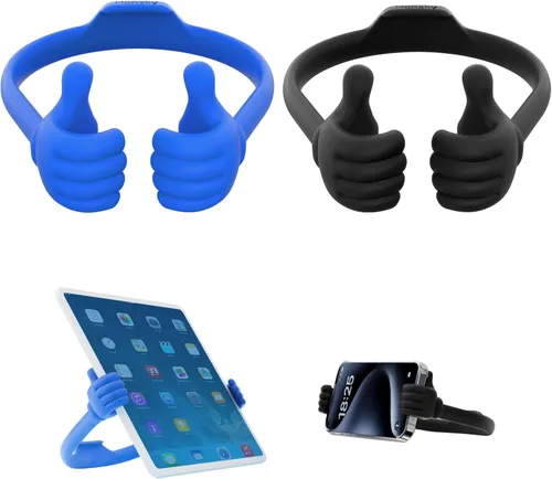 Vista 19 de Honsky Soporte para Teléfono Celular Paquete de 2, Soporte Perezoso para Teléfono Thumbs Up, Base Flexible Ajustable Universal para Todos los Negro