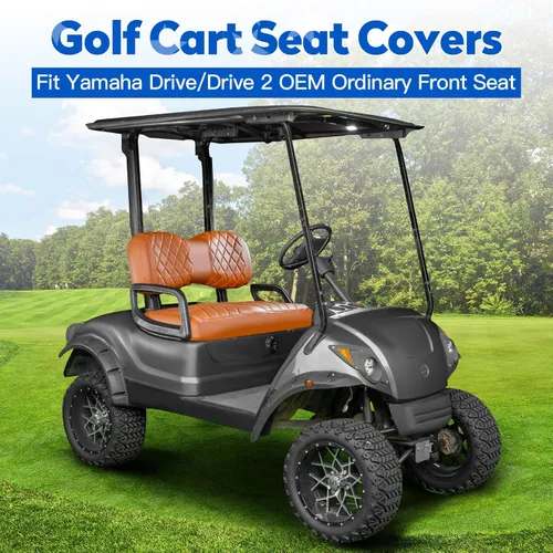 Vista 2 de NOKINS Juego de Fundas de Asiento de Diamante para Carrito de Golf, Compatible con Yamaha Drive/Drive 2 Asiento Frontal Estándar OEM, Funda