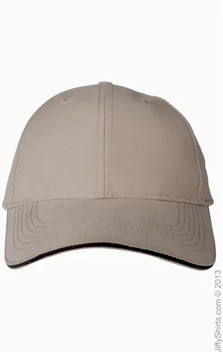 Vista 3 de Adams Headwear PE102 - Gorra de control de humedad estructurada (6 paneles), color caqui y negro, talla única