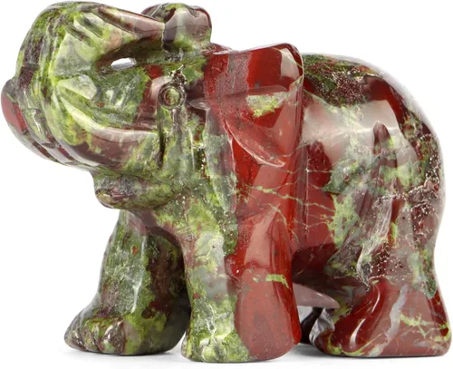 Vista 7 de SMQ Estatua de decoración de elefante de cristales de amatista de 2.0 pulgadas, piedras preciosas talladas a mano, figuras de cristal de buena