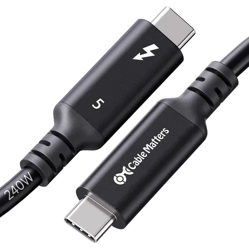 Vista 9 de [Certificado Intel] El cable importa el cable Thunderbolt 5 de 80 Gbps Negro
