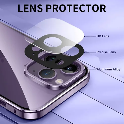 Vista 5 de Funda antiespía para iPhone 14 Pro Max, cubierta de vidrio templado de privacidad frontal y trasera de 360 grados, pantalla antiespía, absorción
