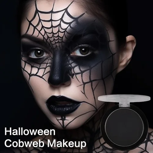 Vista 5 de UCANBE Base de maquillaje facial y corporal en crema negra, pintura de grasa profesional no tóxica, paleta de pintura facial para Halloween