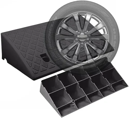 Vista 8 de ZJIEX Rampa de umbral de goma de 2 pulgadas y 3 pulgadas para calzadas, rampa antideslizante para silla de ruedas, rampas para sillas de ruedas