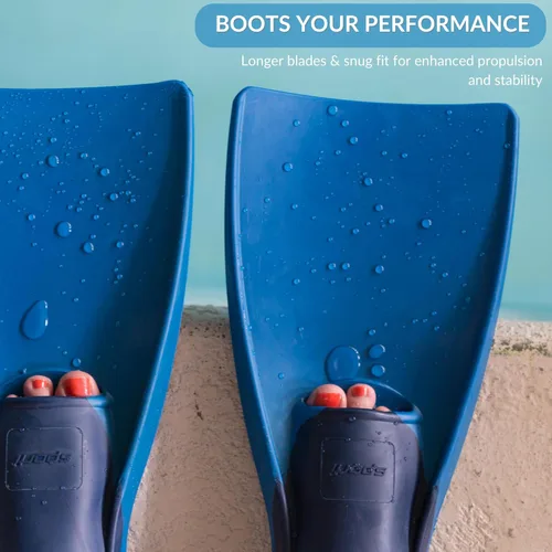 Vista 3 de Sporti Aletas de natación para adultos y niños para natación en piscina - Aletas flotantes largas para natación y snorkel - Aletas de natación