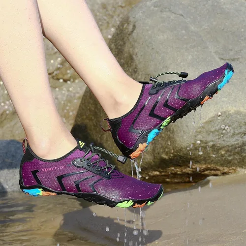 Vista 6 de SAGURAO - Zapatos de agua para hombre y mujer, zapatos acuáticos descalzos, de secado rápido, antideslizantes, para piscina, playa