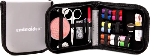Vista 2 de Kit de costura Embroidex - para el hogar, viajes y emergencias - Accesorios de calidad, tijeras e hilo - Gran regalo