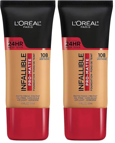 Vista 17 de L'Oreal Paris Cosmetics Makeup Infallible Pro-Matte - Base líquida de larga duración, True Porcelain, 1 onza líquida.