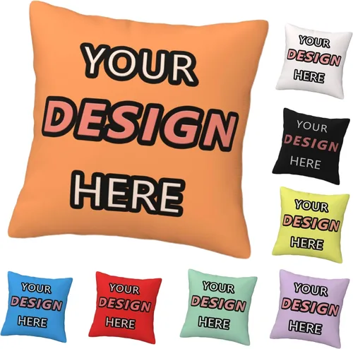 Vista 11 de Custom Pillow for Mother's Day Your Design Here Customized Pillow with Photo 12''x12'' Black