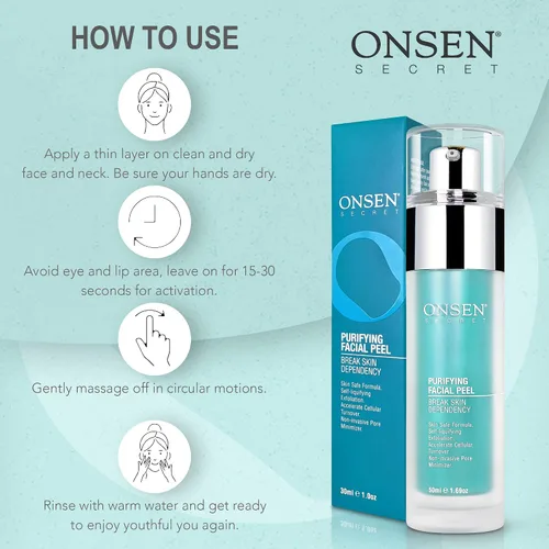 Vista 5 de Onsen Secret Gel exfoliante exfoliante – Exfoliante facial suave diario, removedor de manchas oscuras, exfoliante facial orgánico para pieles