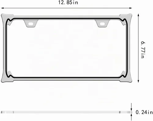 Vista 5 de Marcos de matrícula cromados 3D, aleación de zinc puro (patrón de cuerno 3D)
