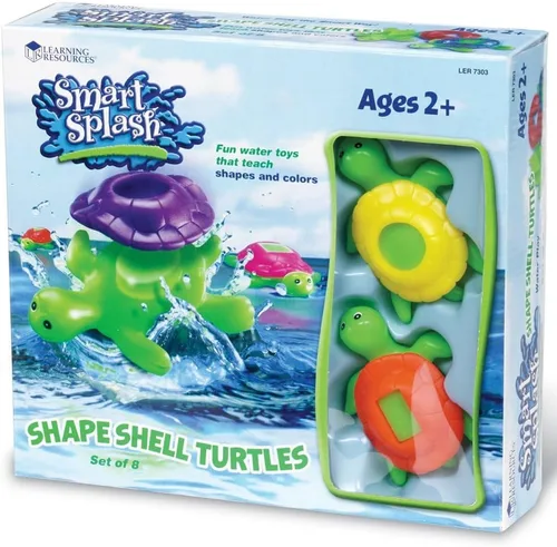 Vista 7 de Learning Resources Shape Shell Turtles, Learn Shapes, Juego de 8 juguetes de baño, a partir de 2 años