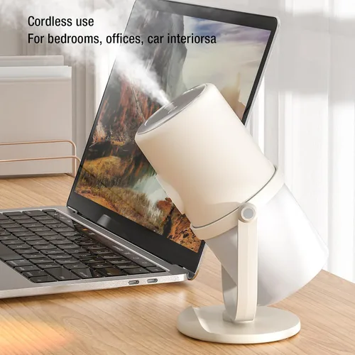 Vista 2 de Mini humidificador portátil, humidificadores de niebla fría de 10.1 fl oz con soporte, humidificador de escritorio USB silencioso con 2 modos