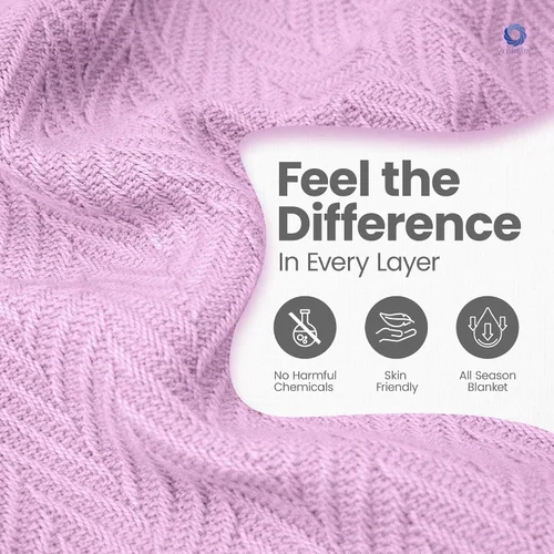 Vista 5 de Manta multiusos 100% de algodón de fibra extralarga, suave y transpirable, ligera para todas las estaciones, para sofá, sofá, cama, lavable a Espiga