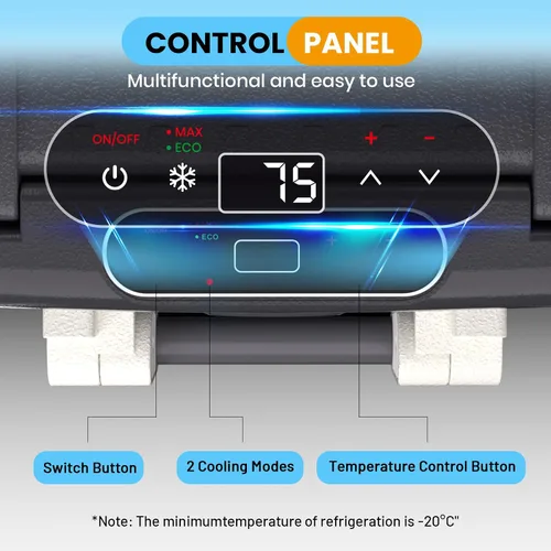 Vista 4 de TROPOW Refrigerador de 12 voltios, enfriador eléctrico portátil de 32QT (30L), congelador portátil de 12V/24V DC 110-240V AC, refrigerador de 12V