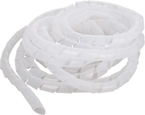 Vista 10 de Othmro Cable en espiral para computadora, organizador de cables eléctricos (diámetro de 0.236 in, longitud 45.9 ft, blanco)