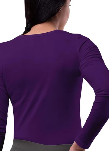 Vista 2 de Sivvan Camiseta de manga larga para mujer, diseño cómodo para usar debajo de ropa quirúrgica