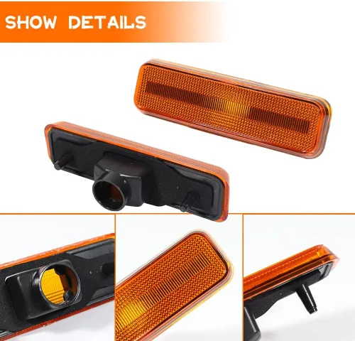 Vista 2 de Para 1971-1993 Dodge RAM Charger D100 D150 D250 D350 Plymouth Pickup Truck Luces marcadoras laterales carcasa lente ámbar