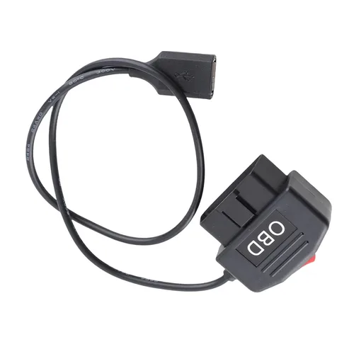 Vista 4 de Keenso Cable de alimentación OBD, 48cm/18.9in OBD Cable adaptador de corriente con botón de interruptor Acc Mode Protección de bajo voltaje