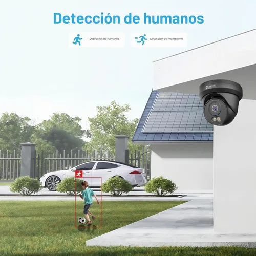 Vista 2 de Anpviz 4MP PoE Cámara Negro, Torreta Seguridad IP Cámara Exterior Alámbrico