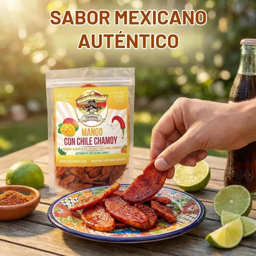 Vista 8 de Chili Chamoy Mango Rebanadas 16oz - Dulce mexicano a granel Dulce Picante Fruta Seca