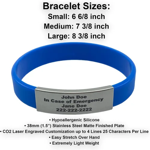 Vista 54 de Pulsera de identificación médica personalizada - Pulsera de seguridad para personas mayores grabada personalizada - Alerta de Alzheimer