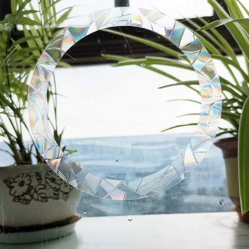 Vista 5 de Calcomanías estáticas para ventana de anillo y círculo, anticolisión, para ataques de pájaros, calcomanías de conciencia de cristal, para evitar que