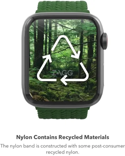 Vista 8 de ZAGG Gear4 - Correa elástica trenzada Solo Loop - SM - Verde bosque - Compatible con Apple Watch de 1.496 pulgadas, 1.575 pulgadas, 1.614 pulgadas