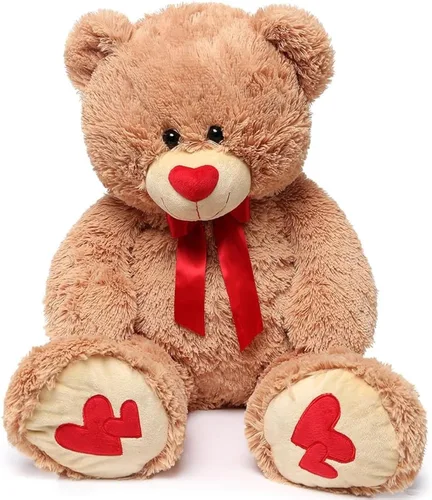 Vista 17 de MorisMos Oso de peluche gigante con corbata de 4 pies, 47 pulgadas, oso de peluche grande clásico, regalo para novia novio en cumpleaños, azul